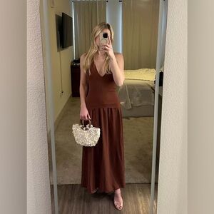 Zara Chocolate Brown Maxi Dress